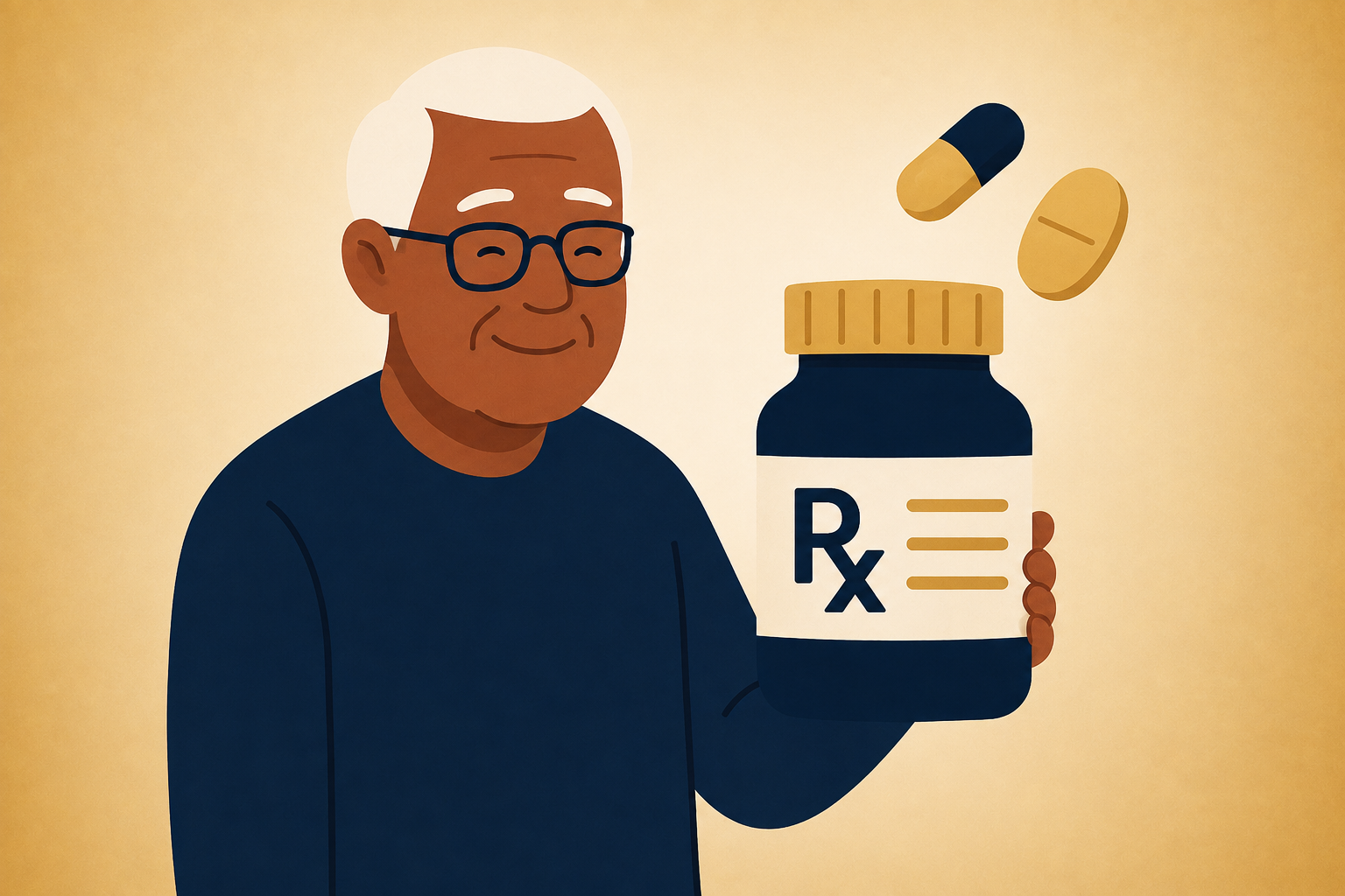 Man holding a prescription bottle