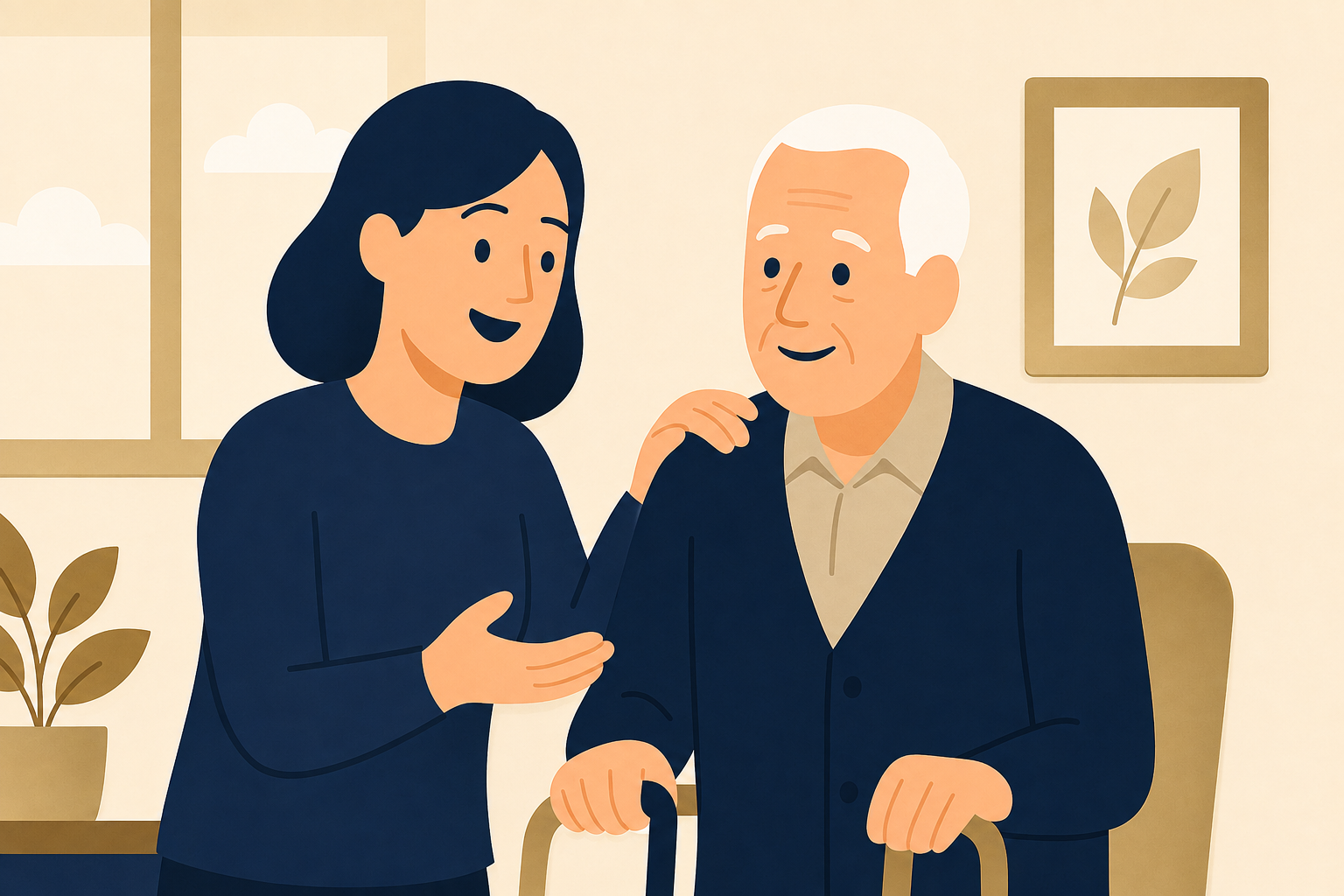 Advisor speaking with an older client